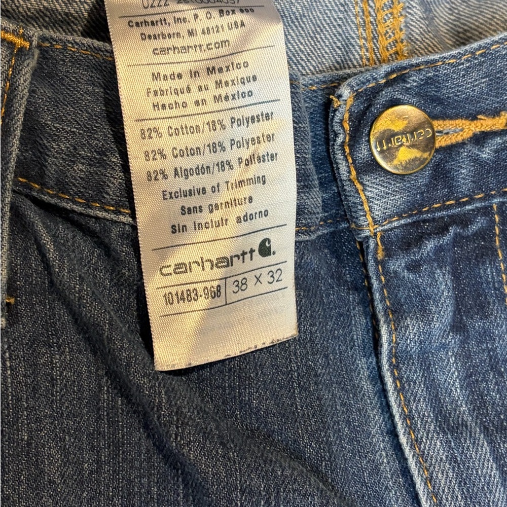 Carhartt Dark Blue Denim Jeans 38x32 - Picture 7 of 8